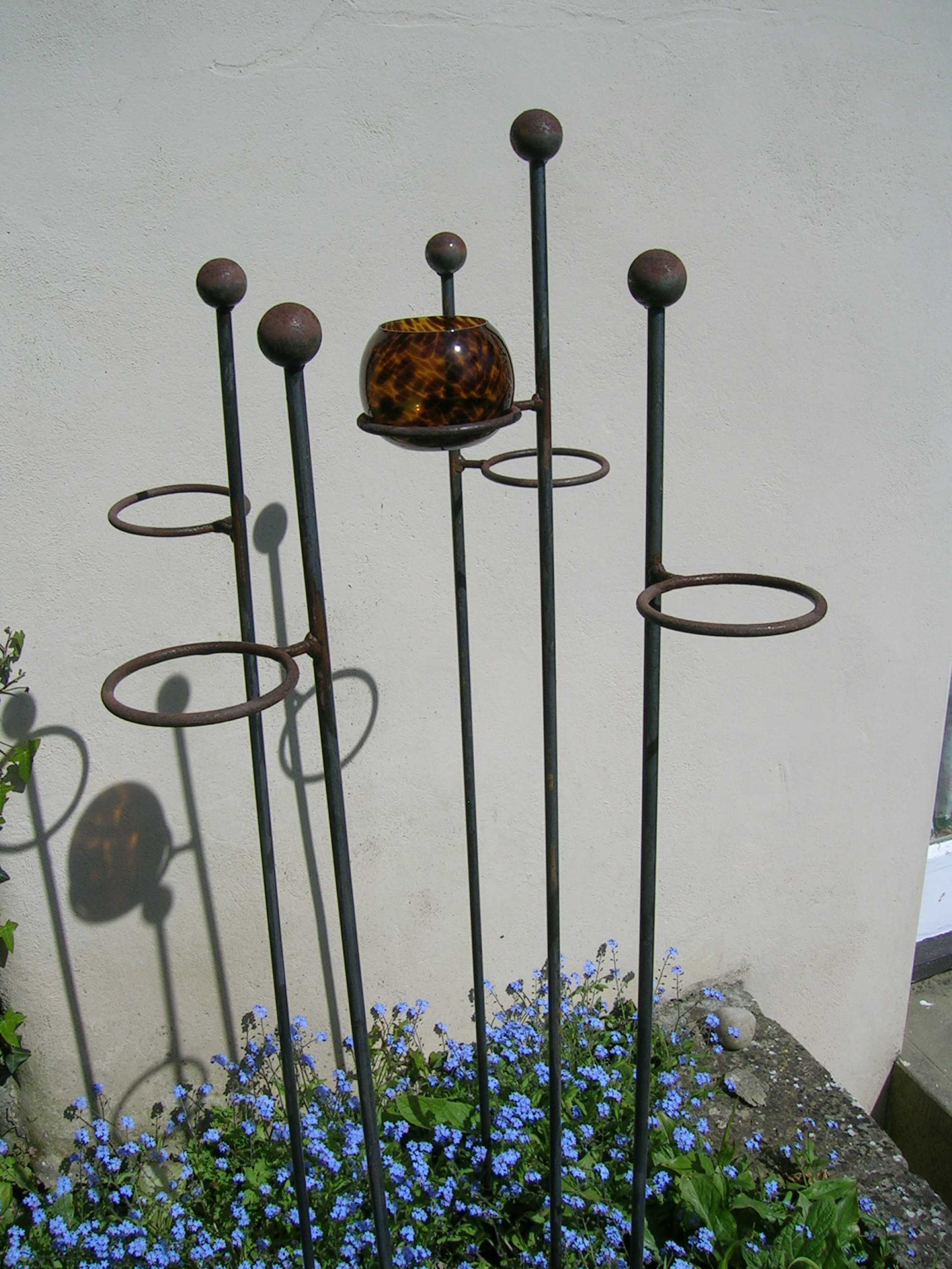 Rust Finished Garden Candle Holders